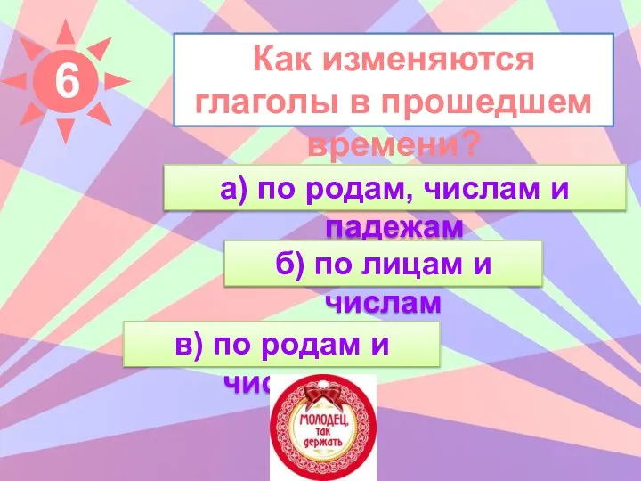 Как изменяются глаголы в прошедшем времени? а) по родам, числам и падежам