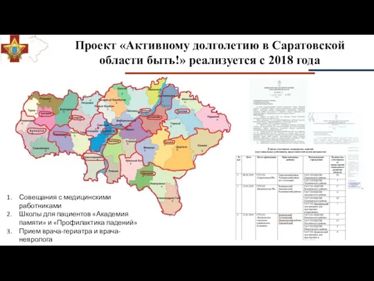 Проект «Активному долголетию в Саратовской области быть!» реализуется с 2018 года Совещания