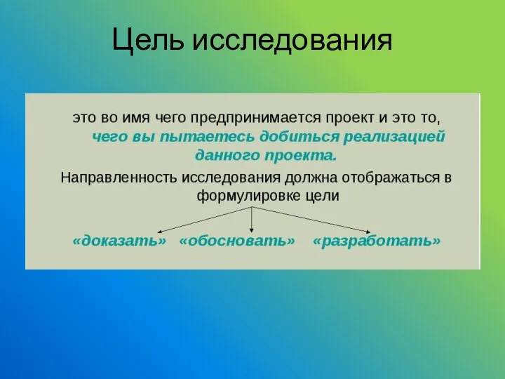 Цель исследования