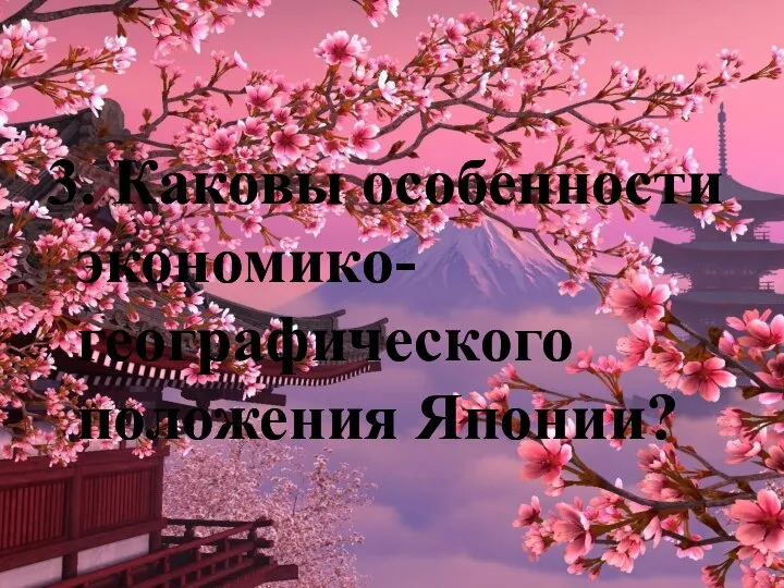 3. Каковы особенности экономико-географического положения Японии?