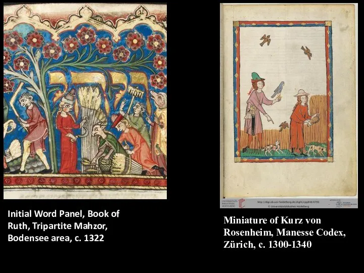 Miniature of Kurz von Rosenheim, Manesse Codex, Zürich, c. 1300-1340 Initial Word