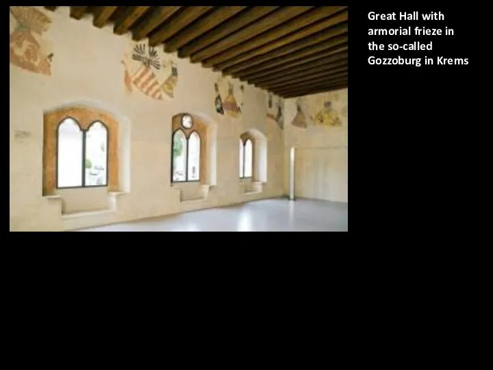 Great Hall with armorial frieze in the so-called Gozzoburg in Krems