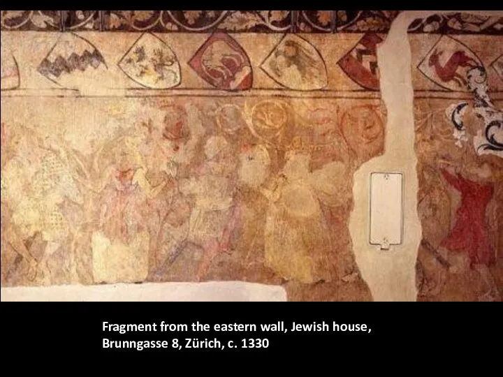 Fragment from the eastern wall, Jewish house, Brunngasse 8, Zürich, c. 1330