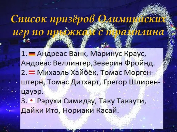 Список призёров Олимпийских игр по прыжкам с трамплина