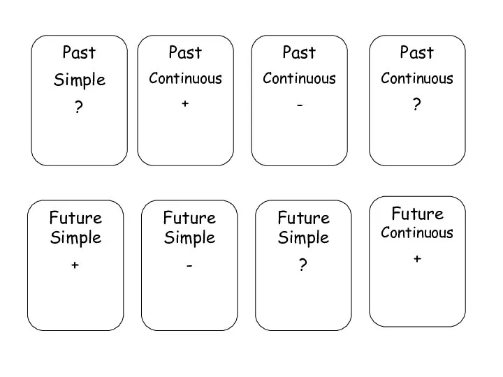 Past Continuous ? Past Continuous - Past Continuous + Past Simple ?