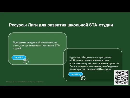 Ресурсы Лиги для развития школьной STA-студии STA-студия: как мы строим сообщество волонтёров