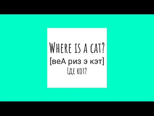 Where is a cat? [веА риз э кэт] Где кот?