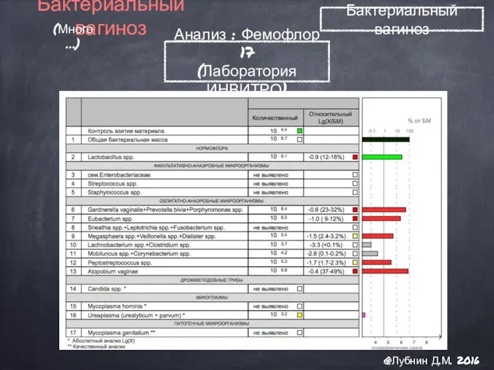 Бактериальный вагиноз (Много…) @Лубнин Д.М. 2016