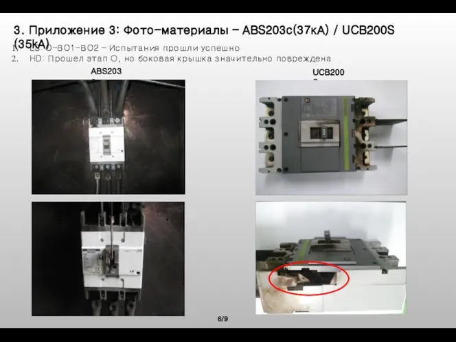 3. Приложение 3: Фото-материалы – ABS203c(37кА) / UCB200S (35kA) 6/9 LS: O-ВO1-ВO2