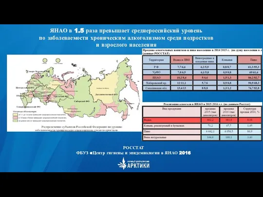 ЯНАО в 1.5 раза превышает среднероссийский уровень по заболеваемости хроническим алкоголизмом среди