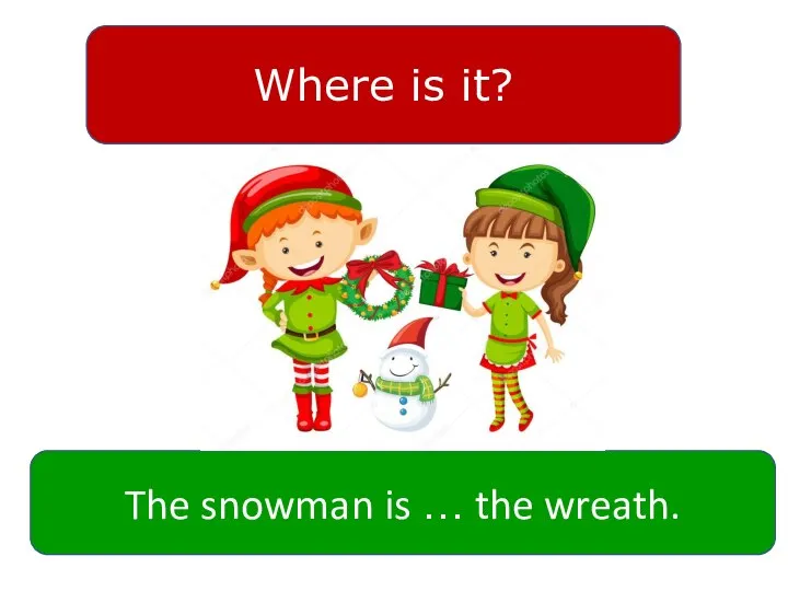 Where is it? The snowman is … the wreath.