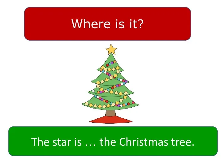 Where is it? The star is … the Christmas tree.