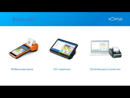 Виды ККТ Мобильная касса Печатающее устройство POS-терминал