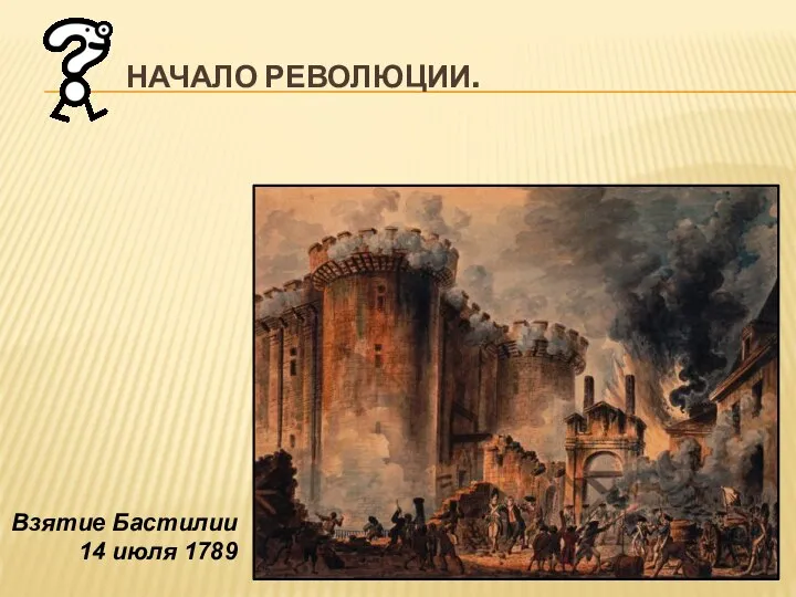 НАЧАЛО РЕВОЛЮЦИИ. Взятие Бастилии 14 июля 1789