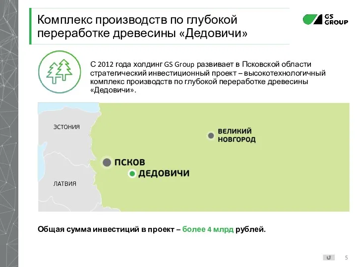 С 2012 года холдинг GS Group развивает в Псковской области стратегический инвестиционный