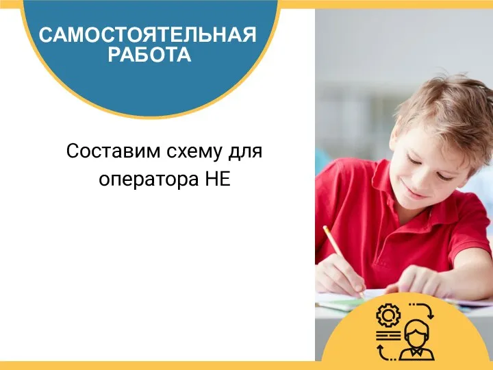 САМОСТОЯТЕЛЬНАЯ РАБОТА Составим схему для оператора НЕ