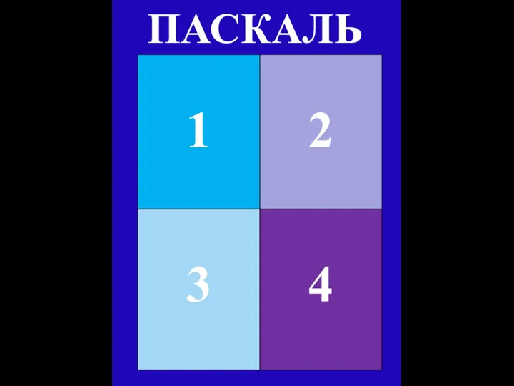 ПАСКАЛЬ 1 2 3 4