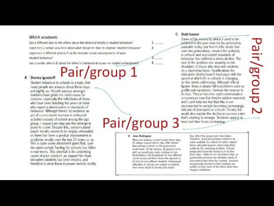 Pair/group 1 Pair/group 2 Pair/group 3