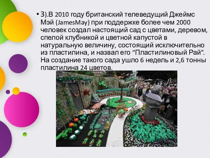 3).В 2010 году британский телеведущий Джеймс Мэй (JamesMay) при поддержке более чем