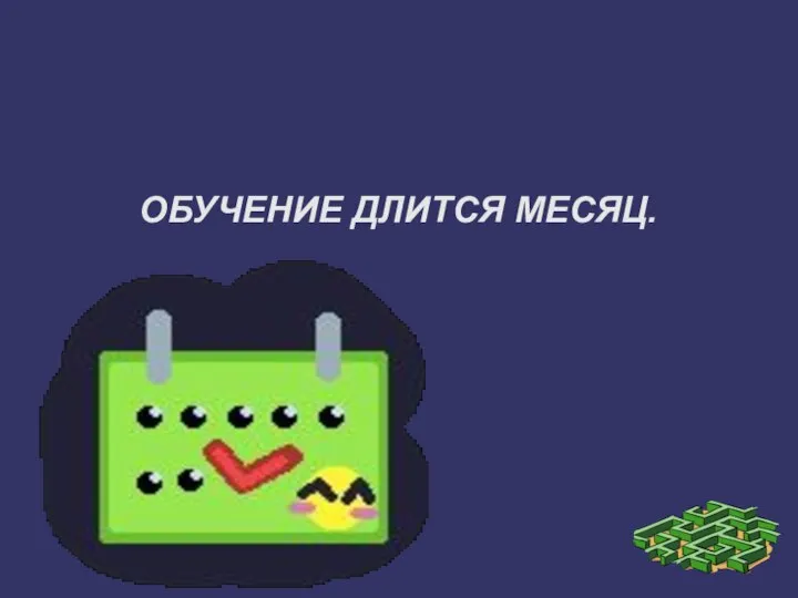 ОБУЧЕНИЕ ДЛИТСЯ МЕСЯЦ.