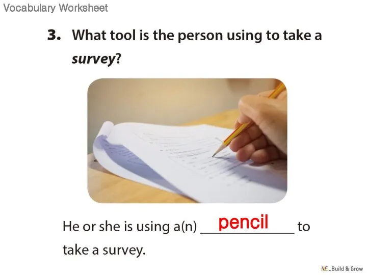 pencil Vocabulary Worksheet