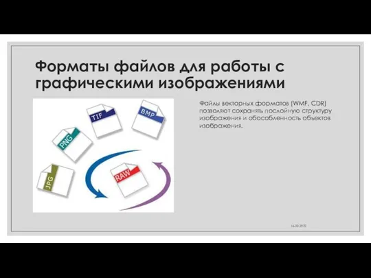 Форматы файлов для работы с графическими изображениями Файлы векторных форматов (WMF, CDR)