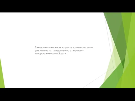 В младшем школьном возрасте количество мочи увеличивается по сравнению с периодом новорожденности в 3 раза.