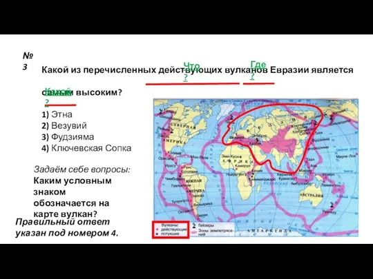 Какой из перечисленных действующих вулканов Евразии является самым высоким? 1) Этна 2)