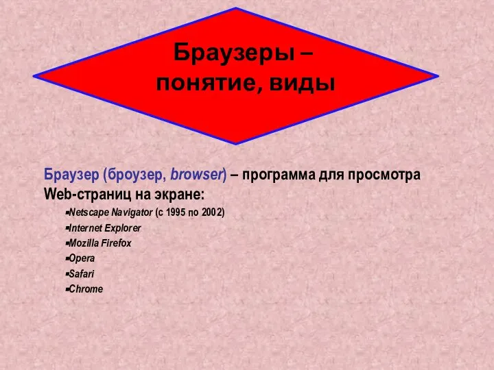 Браузеры – понятие, виды Браузер (броузер, browser) – программа для просмотра Web-страниц