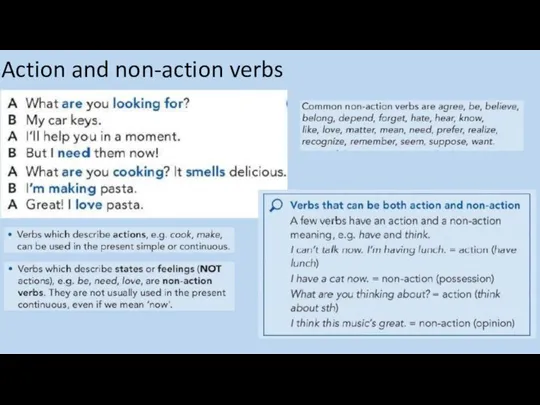 Action and non-action verbs