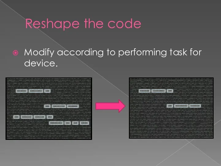 Reshape the code Modify according to performing task for device.