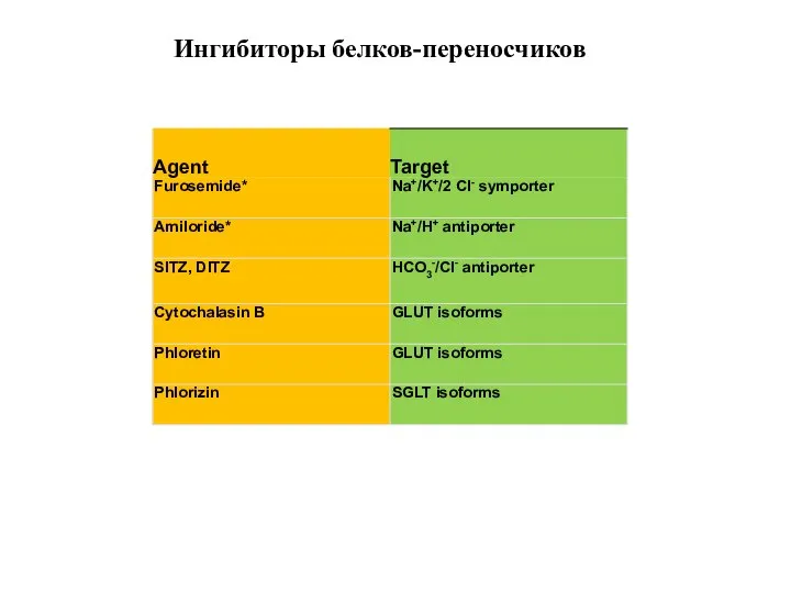 Ингибиторы белков-переносчиков