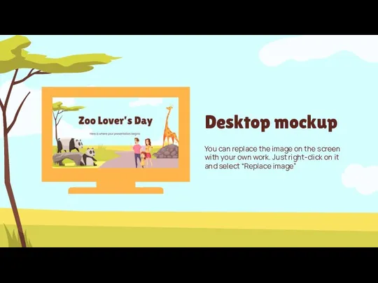 Desktop mockup You can replace the image on the screen with your