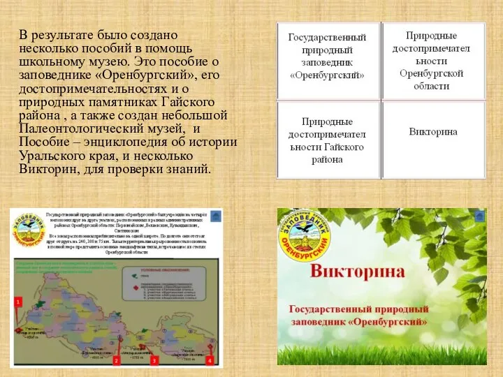 В результате было создано несколько пособий в помощь школьному музею. Это пособие