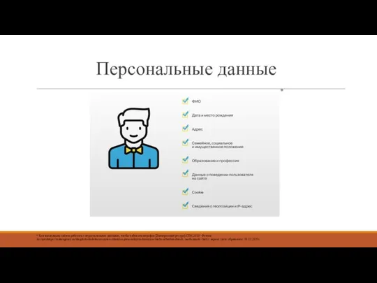 Персональные данные * Как владельцам сайтов работать с персональными данными, чтобы избежать