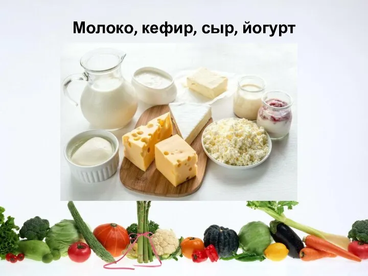 Молоко, кефир, сыр, йогурт