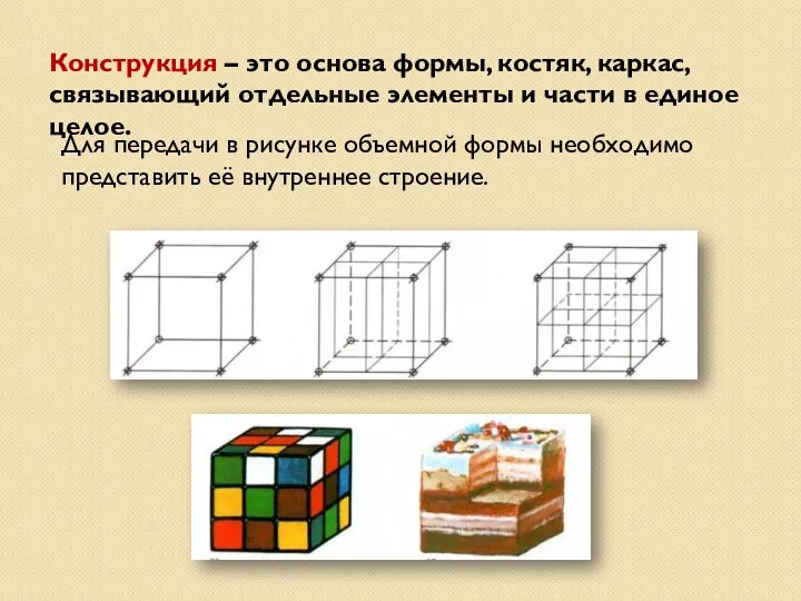 Конструкция – это основа формы, костяк, каркас, связывающий отдельные элементы и части