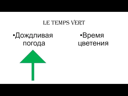 le temps vert Дождливая погода Время цветения