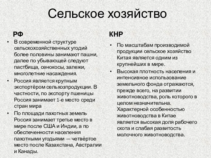 Сельское хозяйство РФ В современной структуре сельскохозяйственных угодий более половины занимают пашни,