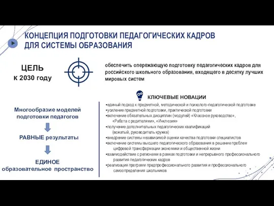 обеспечить опережающую подготовку педагогических кадров для российского школьного образования, входящего в десятку