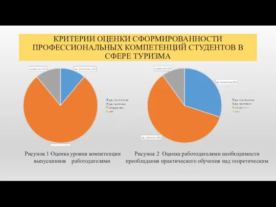 КРИТЕРИИ ОЦЕНКИ СФОРМИРОВАННОСТИ ПРОФЕССИОНАЛЬНЫХ КОМПЕТЕНЦИЙ СТУДЕНТОВ В СФЕРЕ ТУРИЗМА Рисунок 1 Оценка