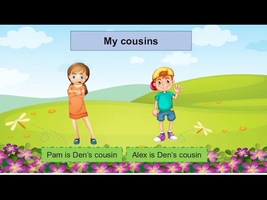 My cousins Pam is Den’s cousin Alex is Den’s cousin