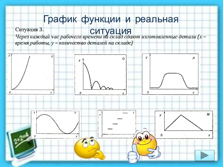 Ситуация 3. Через каждый час рабочего времени на склад сдают изготовленные детали