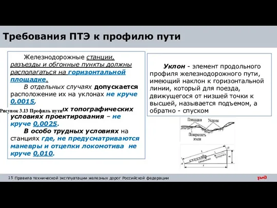 Требования ПТЭ к профилю пути Железнодорожные станции, разъезды и обгонные пункты должны