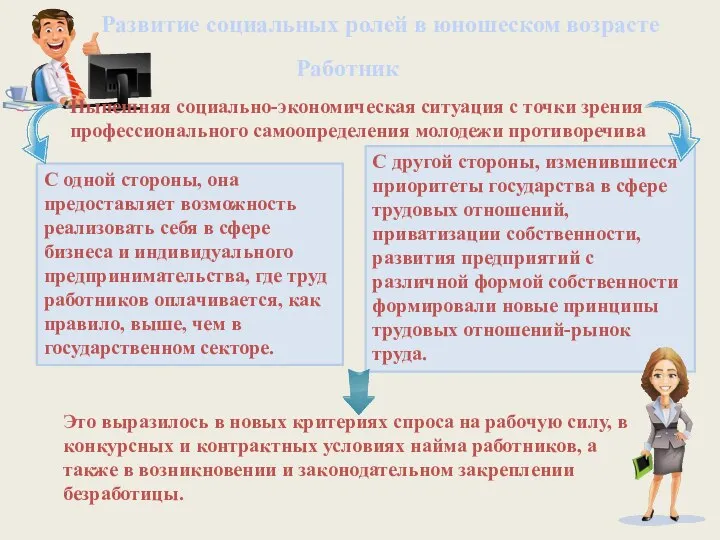 С одной стороны, она предоставляет возможность реализовать себя в сфере бизнеса и