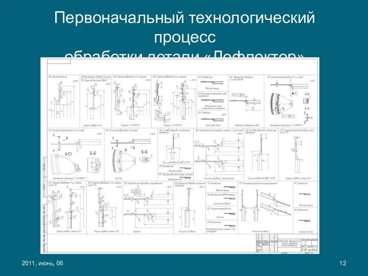 2011, июнь, 06 Первоначальный технологический процесс обработки детали «Дефлектор»