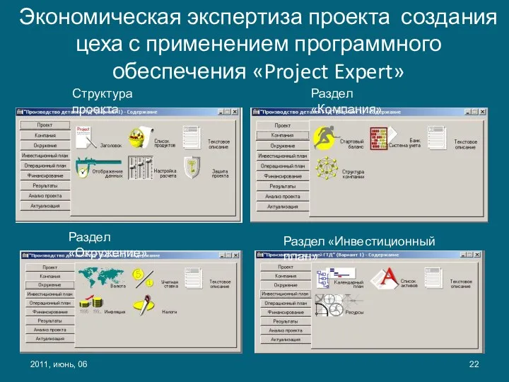 2011, июнь, 06 Экономическая экспертиза проекта создания цеха с применением программного обеспечения