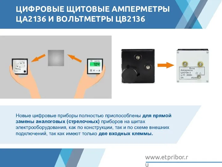 Новые цифровые приборы полностью приспособлены для прямой замены аналоговых (стрелочных) приборов на