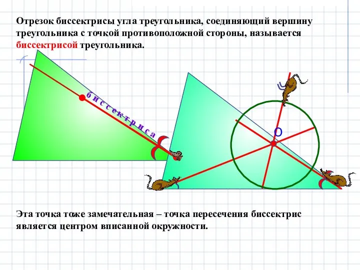 Отрезок биссектрисы угла треугольника, соединяющий вершину треугольника с точкой противоположной стороны, называется