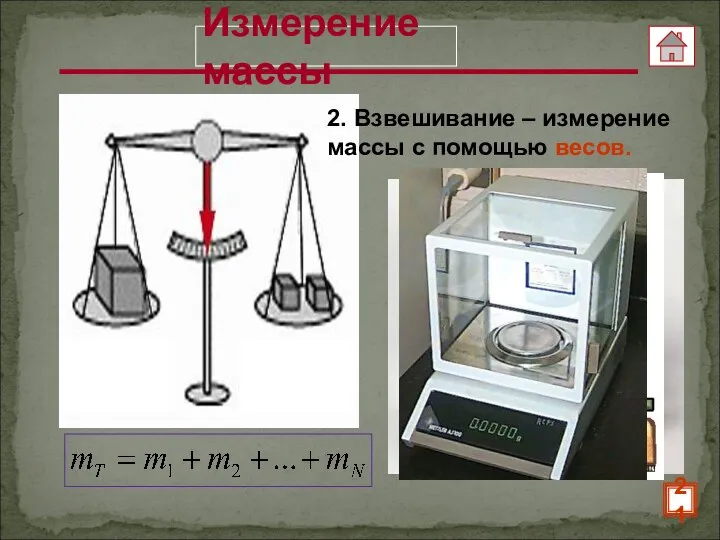 Измерение массы 2. Взвешивание – измерение массы с помощью весов. 21